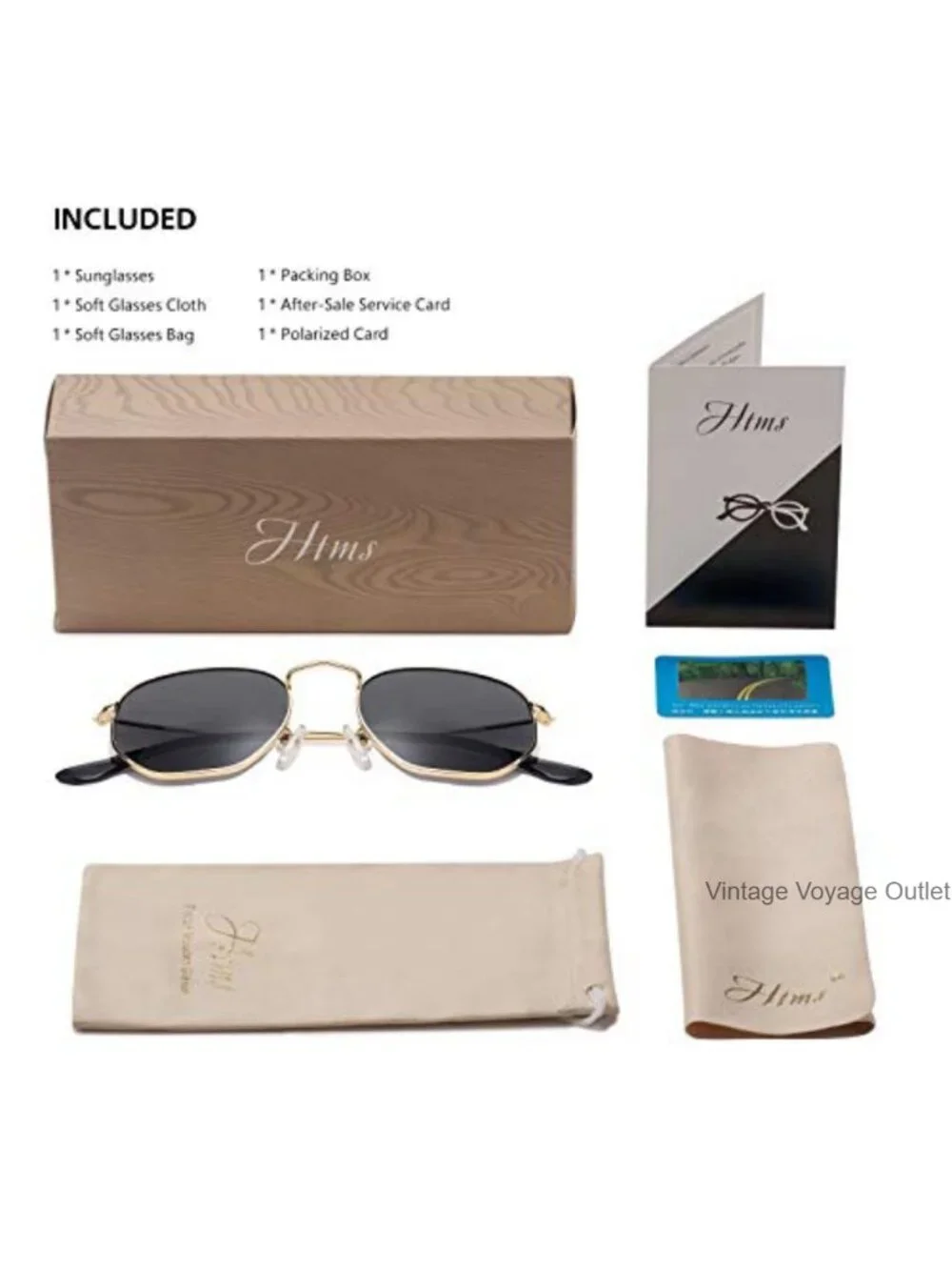 Polarized Metal Frame Hexagonal Sunglasses Unisex Retro Vintage Square Small